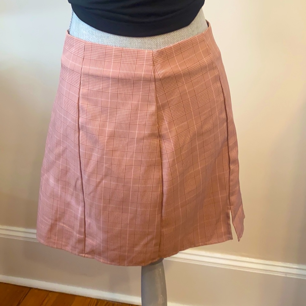 Pink plaid skirt from altard state